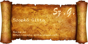 Szopkó Gitta névjegykártya
